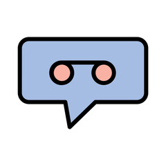 Audio Chat Message Filled Outline Icon