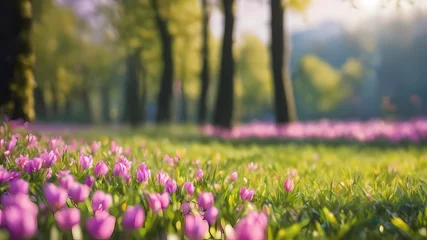 Fotobehang realistic blurred spring background © Zulfi_Art