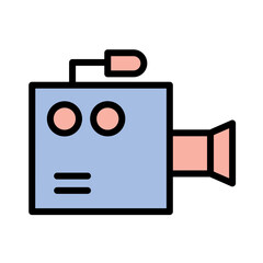 Camera Cinema Film Filled Outline Icon