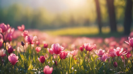 realistic blurred spring background