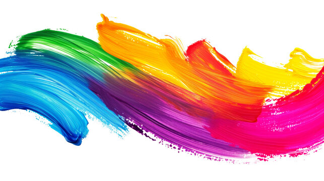 A Colorful Brush Stroke on a Transparent Background