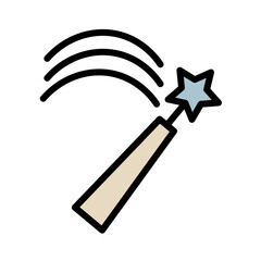 Magic Wand Witch Filled Outline Icon