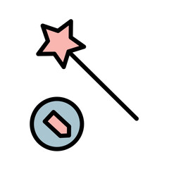 Magic Tools Wand Filled Outline Icon