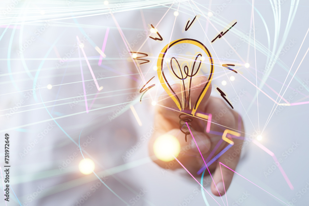 Poster neural network 3d illustration. big data and cybersecurity