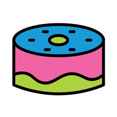 Cake Chocolate Piece Filled Outline Icon