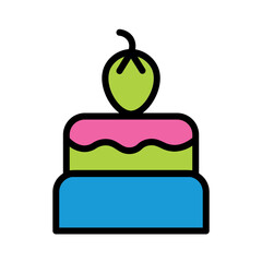 Cake Chocolate Coconut Filled Outline Icon
