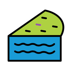 Cake Chocolate Piece Filled Outline Icon