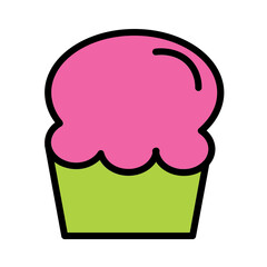 Cake Cup Food Filled Outline Icon