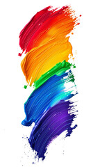 Rainbow Paint Stroke on Transparent Background