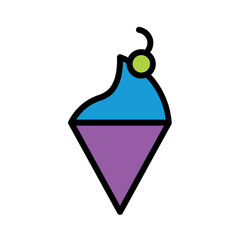Fresh Fruit Ice Cream Filled Outline Icon