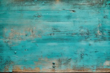 Fototapeta na wymiar Old brown turquoise wooden background. Natural wood in grunge style