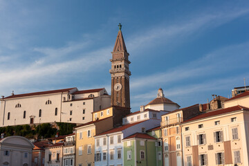Piran with the belltower of St George's Parish Church is in the background - 731975807