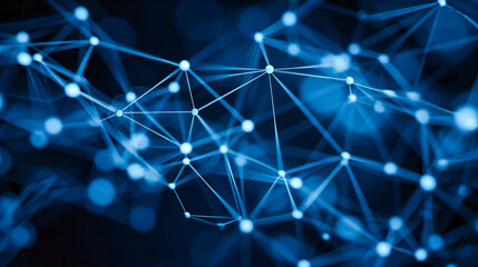 Obraz premium Abstract Technology Network, Futuristic Digital Blue Lines on Dark Background