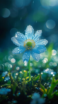 palns et fleurs sous la pluie,4K iphone wallpaper
