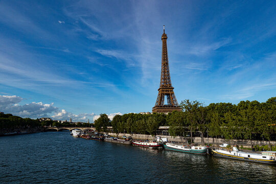 Eiffel Tower at Paris downtown. Paris, aka City of Love, is a popular travel destination and a major city in Europe