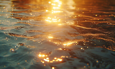 water background with sun rays reflected from the sur