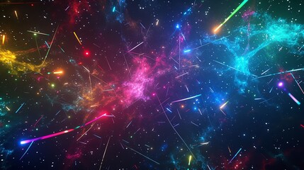 Cosmic Background with Colorful Laser Lights