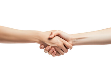 Close up two people shaking hand on transparent background - obrazy, fototapety, plakaty