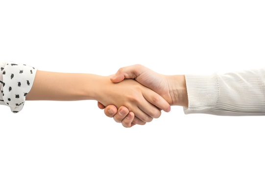 Close up two people shaking hand on transparent background - Powered by Adobe