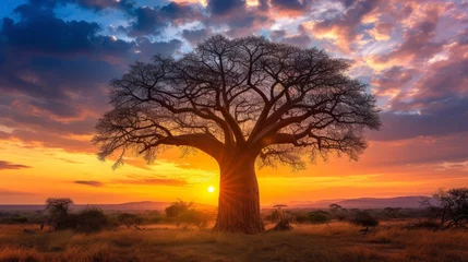 Foto op Canvas africa local tree of baobab tree at Tsavo east national park Kenya © Emil