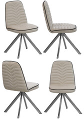 Chair for home or cafe. Element of the interior. Isolated from the background. In different angles