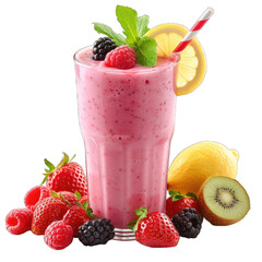 Delicious fruit smoothie isolated on transparent background generative ai 
