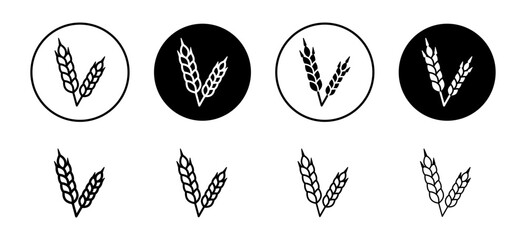 High fiber food vector icon set collection. High fiber food Outline flat Icon.
