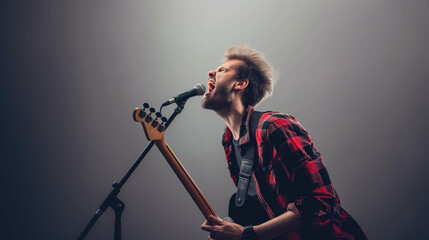 Rock Anthem: Guitarist Captivating the Stage