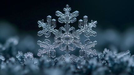 snowflake on the snow