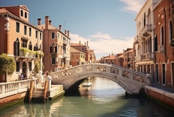 Bridge over the canal in Venice, Italy