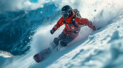 snowboarder in the mountains