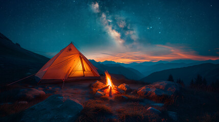 tent at night