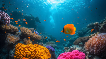 coral reef in sea