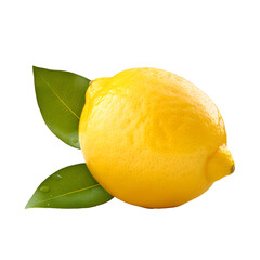 Close-up photo of fresh and tasty yellow lemon without background 