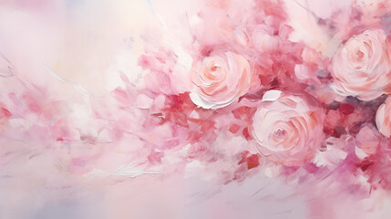 Abstract pink roses art background