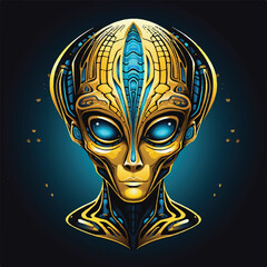 Alien character design symmetrical portrait digital