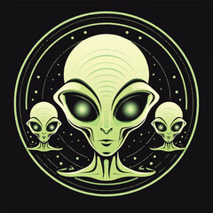 Alien character design symmetrical portrait digital