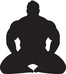 sumo wrestling silhouette vector illustration