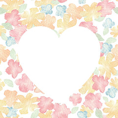 Frame with watercolor illustration of pink, yellow and orange abstract flowers. Botanical border, meadow flowers. Floral Botanical border, save the date, invitation, thank you card, photo template