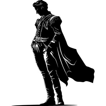 recommend clip art: Silhouette matador black color only full body