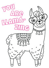 Love coloring page, vector illustration, activity page