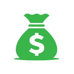 Money bag icon flat design