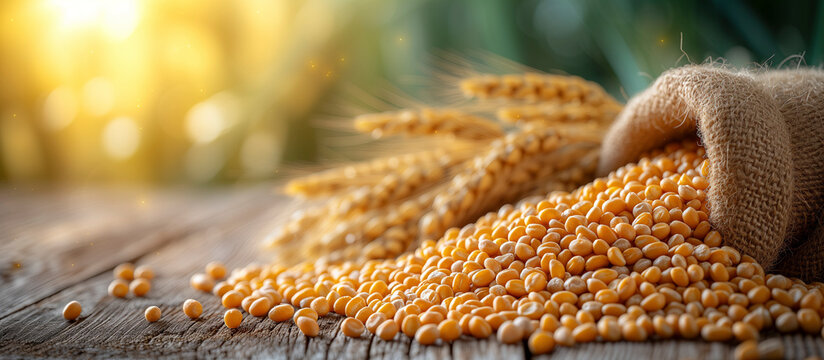 grain and corn on a table