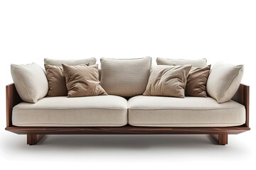 Comfortable sofa on white background. Furniture for modern room interior.