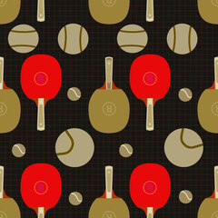 Sports and recreation. Pattern seamless  on a sports theme. Tennis. - 731993823