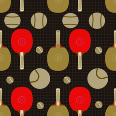 Sports and recreation. Pattern seamless  on a sports theme. Tennis. - 731993835