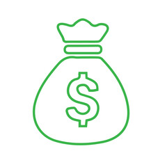 Money bag vector line icon
