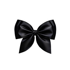 Naklejka premium realistic black bow tie isolated on white transparent background,generative ai