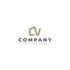 initial letter CV logo design