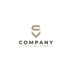 initial letter CV logo design